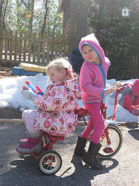 students on a trike